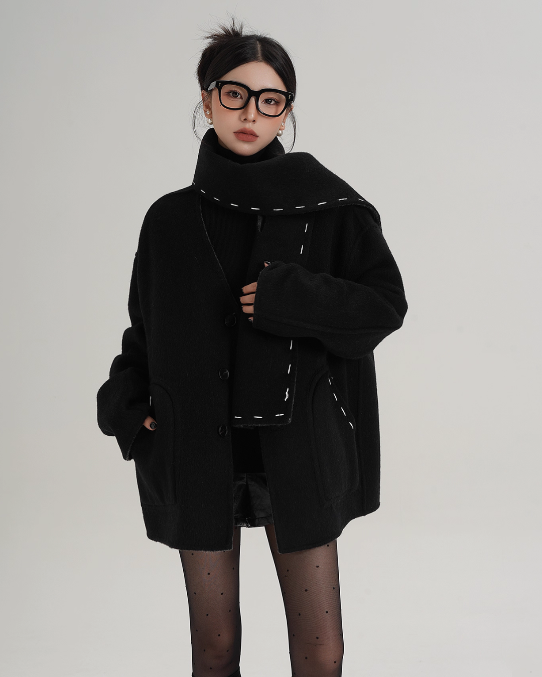 Scarf Mid-Length Wool Coat Scarf Mid-Length Wool Coat
