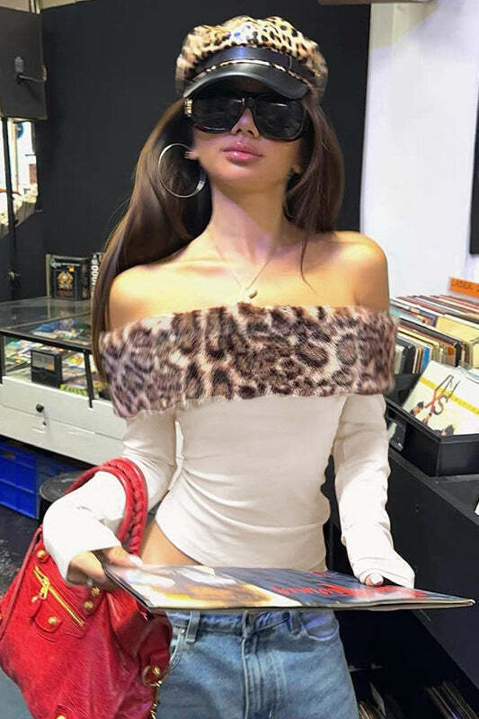 Sexy Asymmetric Fuzzy Off Shoulder Long Sleeve Tee Sexy Asymmetric Fuzzy Off Shoulder Long Sleeve Tee