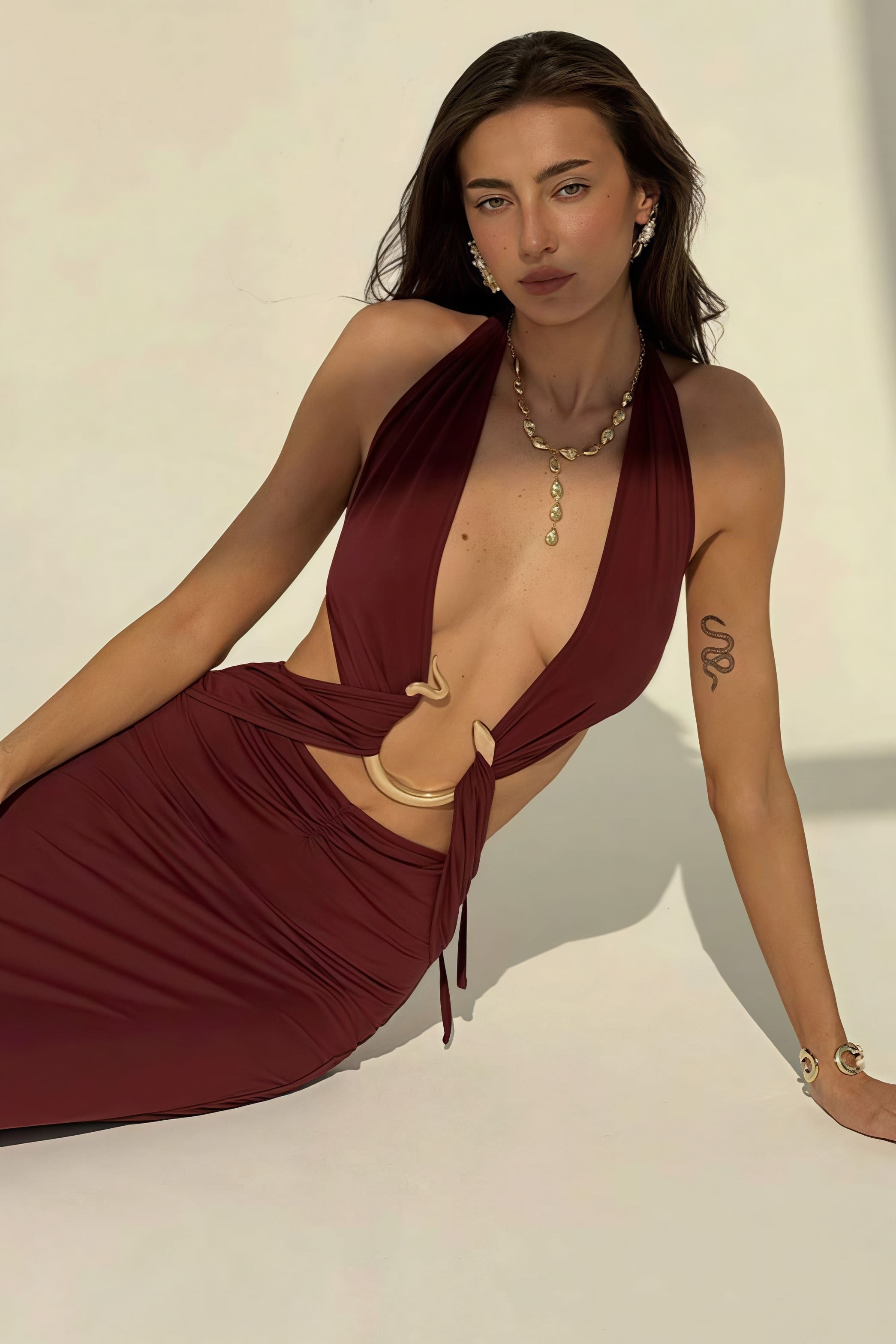 Sexy Halter Deep V Neck Backless Metal Maxi Dress Sexy Halter Deep V Neck Backless Metal Maxi Dress
