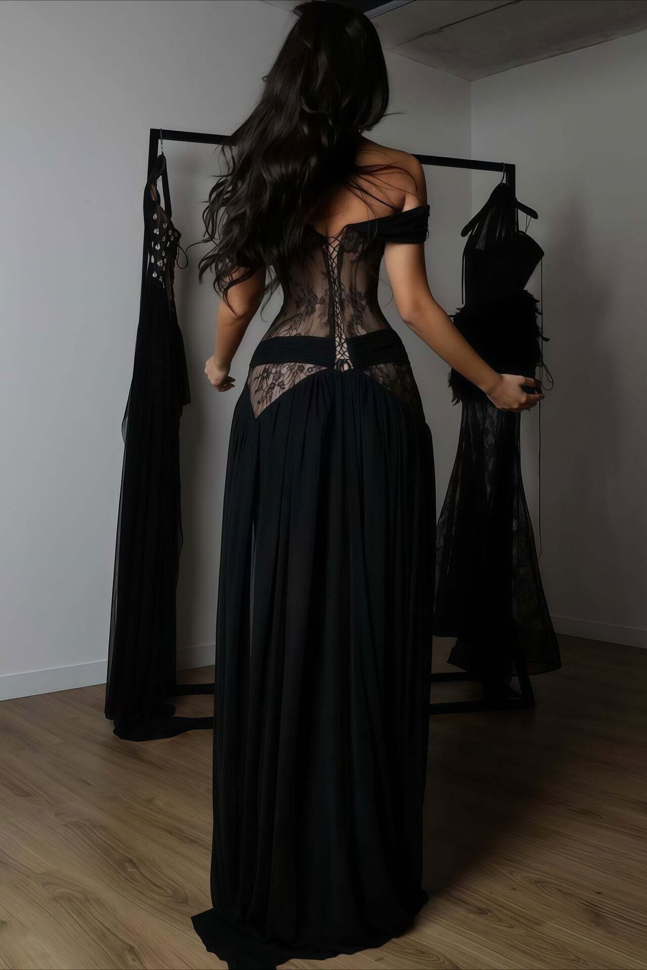 Sexy Lace Patchwork Cutout Sheer Slit Maxi Dress Sexy Lace Patchwork Cutout Sheer Slit Maxi Dress