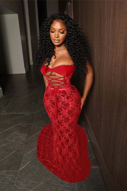 Sexy Lace-up Backless Bodycon Maxi Dress