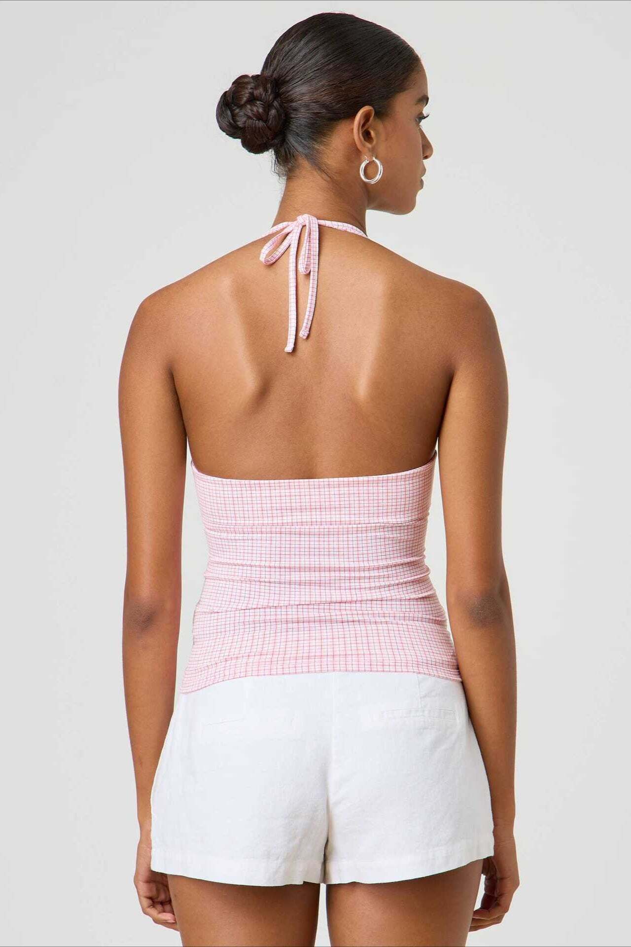 Sexy Polka Dot Plaid Slim Halter Top Sexy Polka Dot Plaid Slim Halter Top