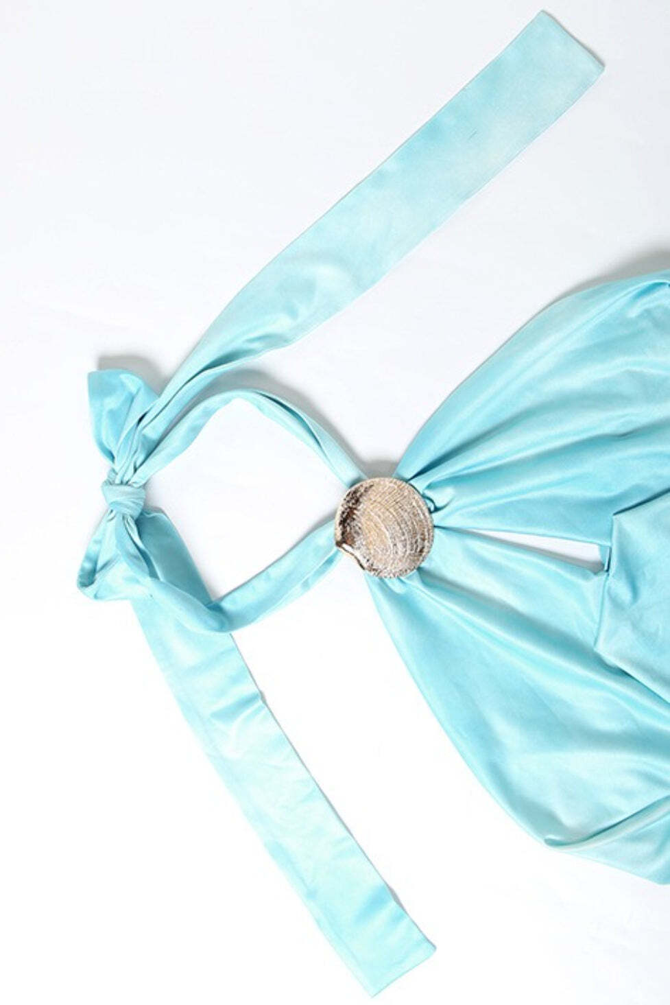 Sexy Solid Draped Shell Button Halter Top Sexy Solid Draped Shell Button Halter Top