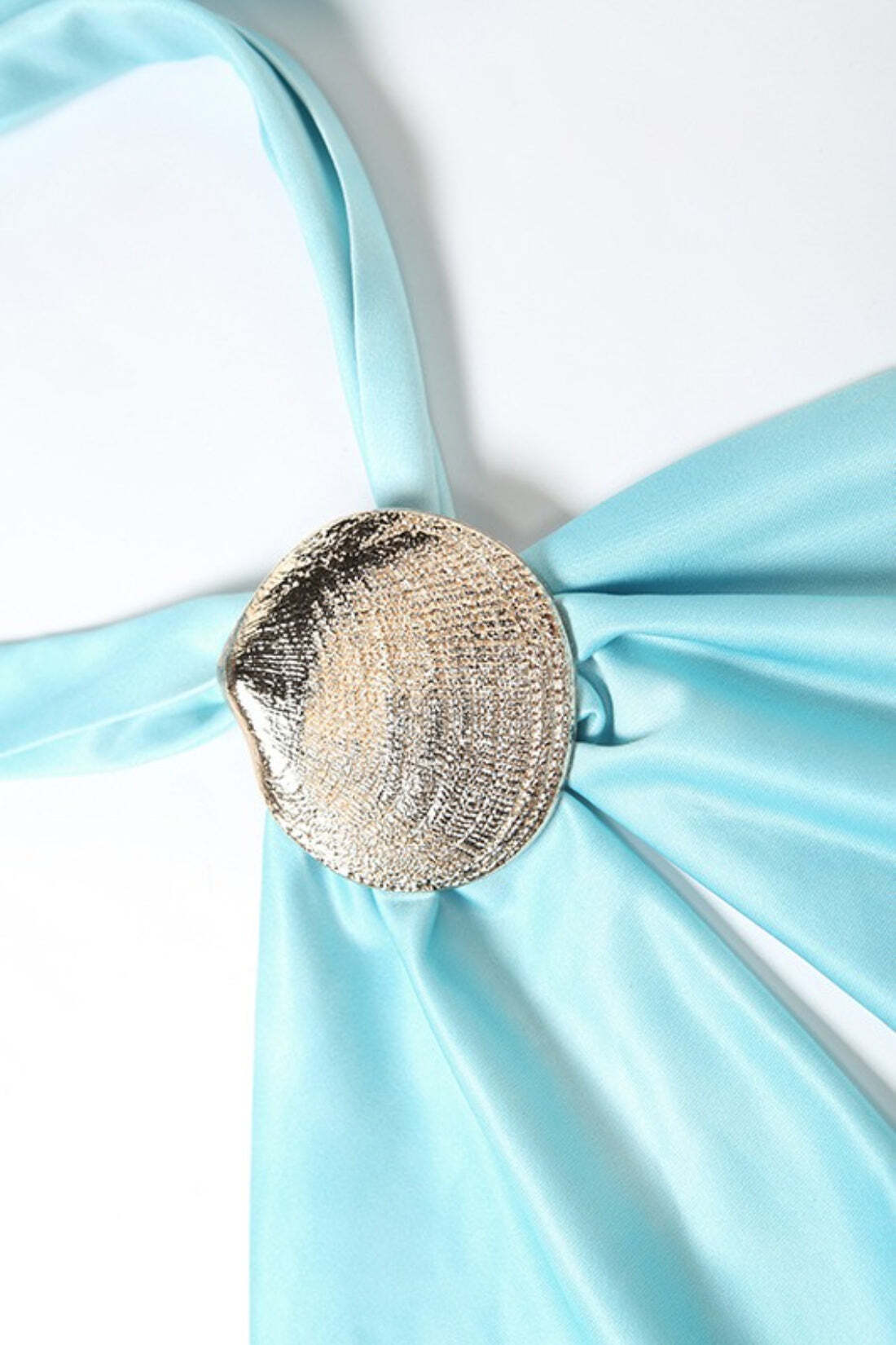 Sexy Solid Draped Shell Button Halter Top Sexy Solid Draped Shell Button Halter Top