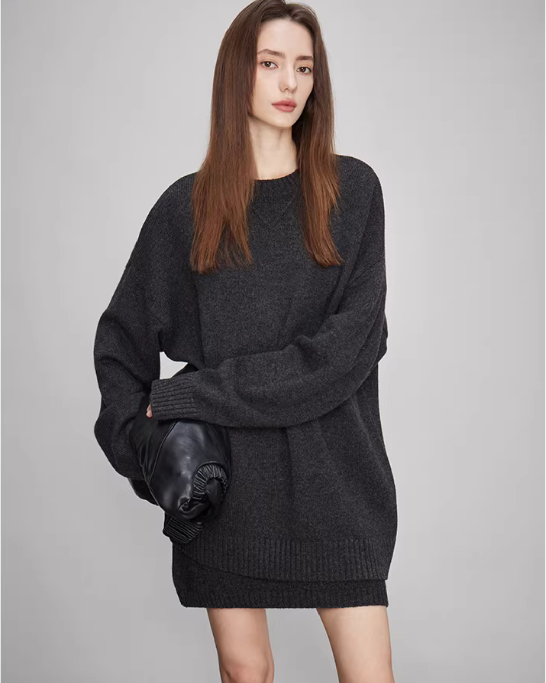 Sheep Wool Pullover Knit Top / Waist Short Skirt Sheep Wool Pullover Knit Top / Waist Short Skirt