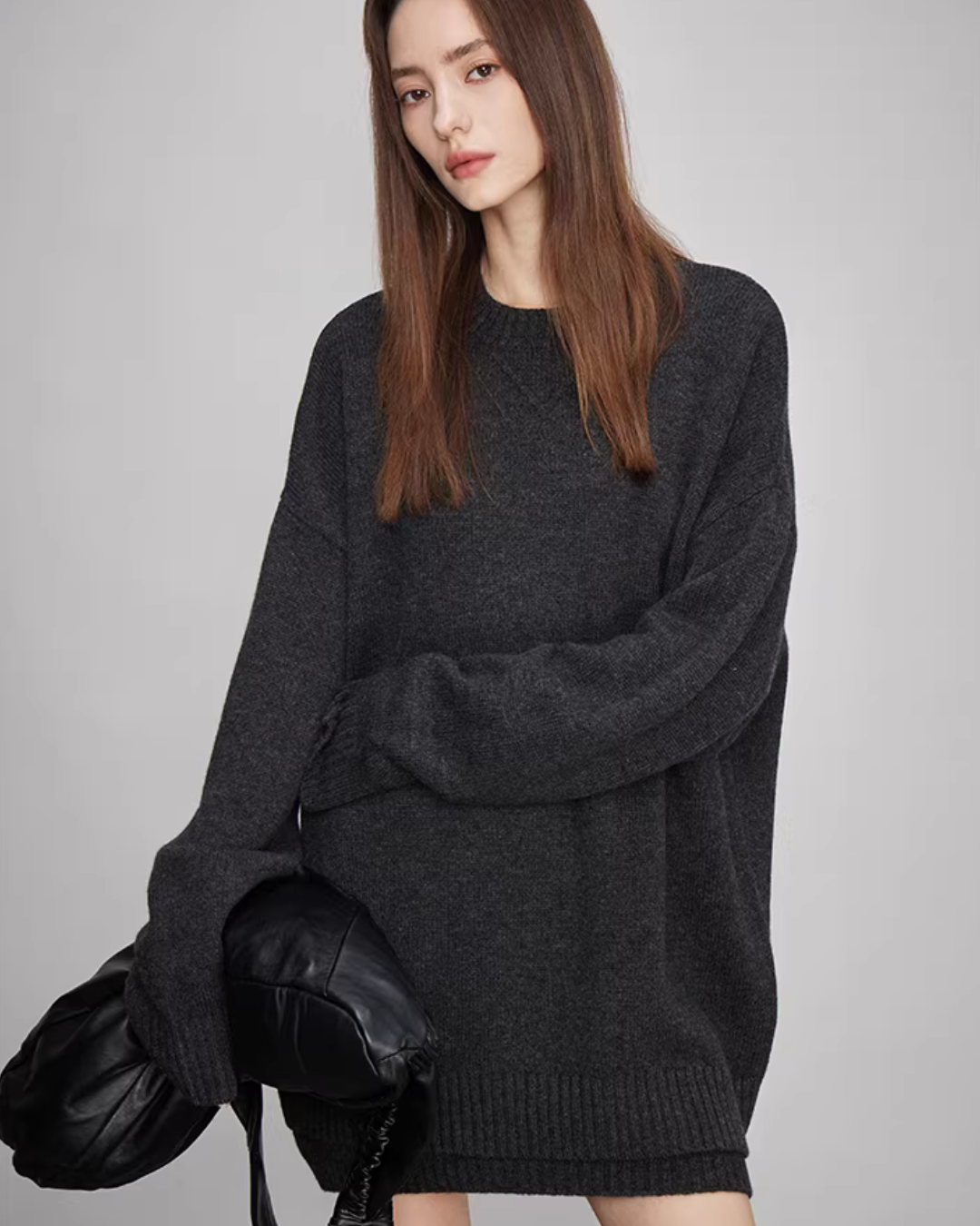 Sheep Wool Pullover Knit Top / Waist Short Skirt Sheep Wool Pullover Knit Top / Waist Short Skirt