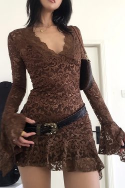 Sheer Lace Mini Dress