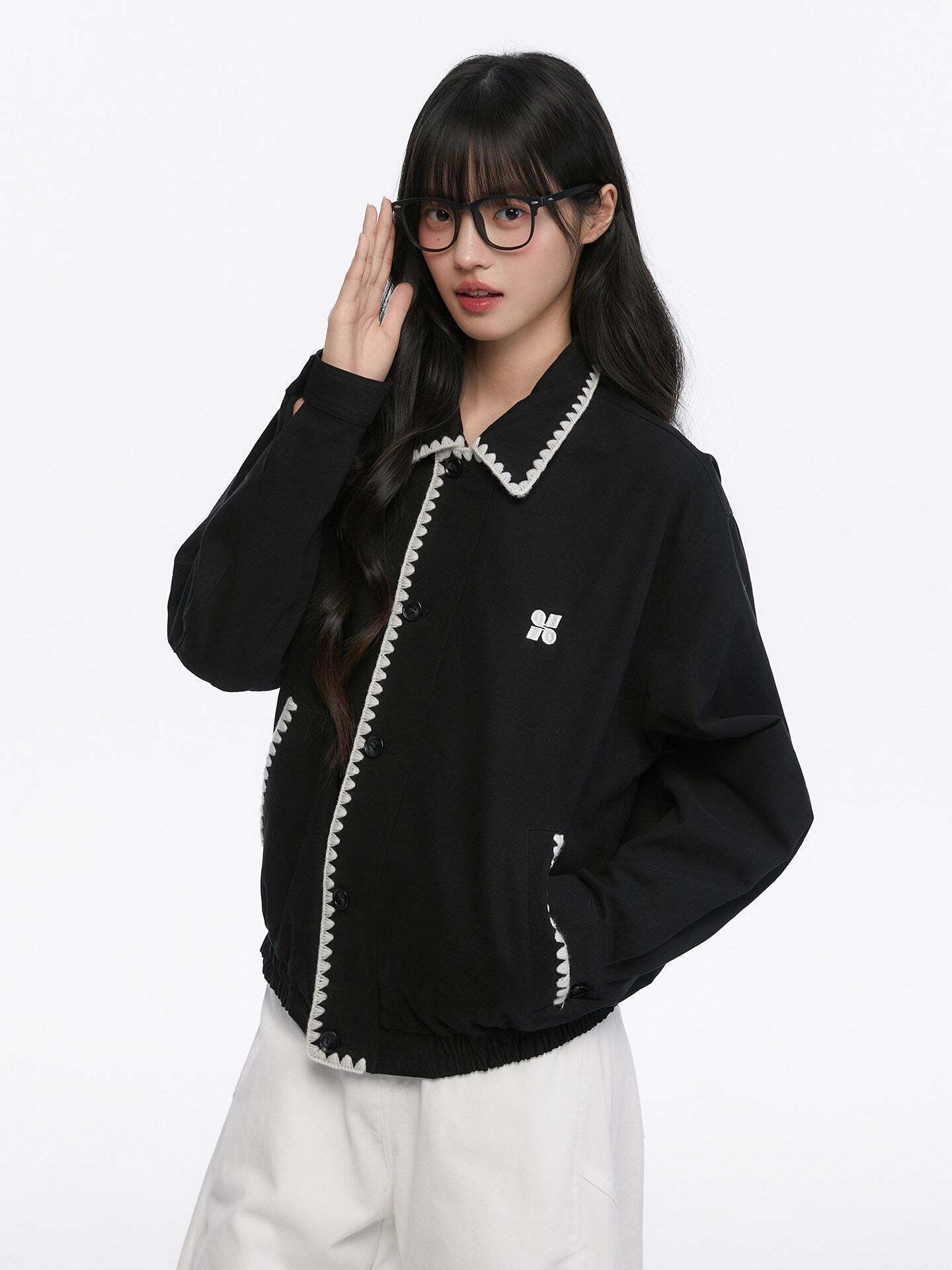 Shell Embroidered Harrington Jacket Shell Embroidered Harrington Jacket