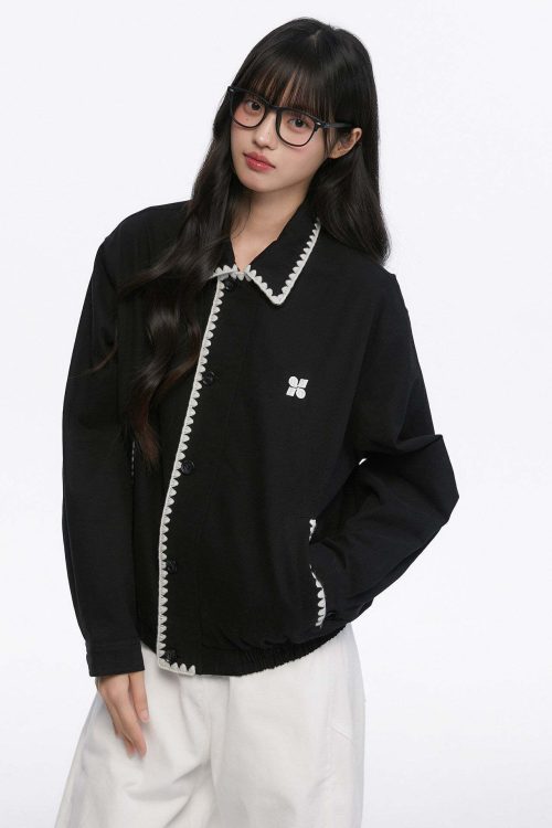 Shell Embroidered Harrington Jacket