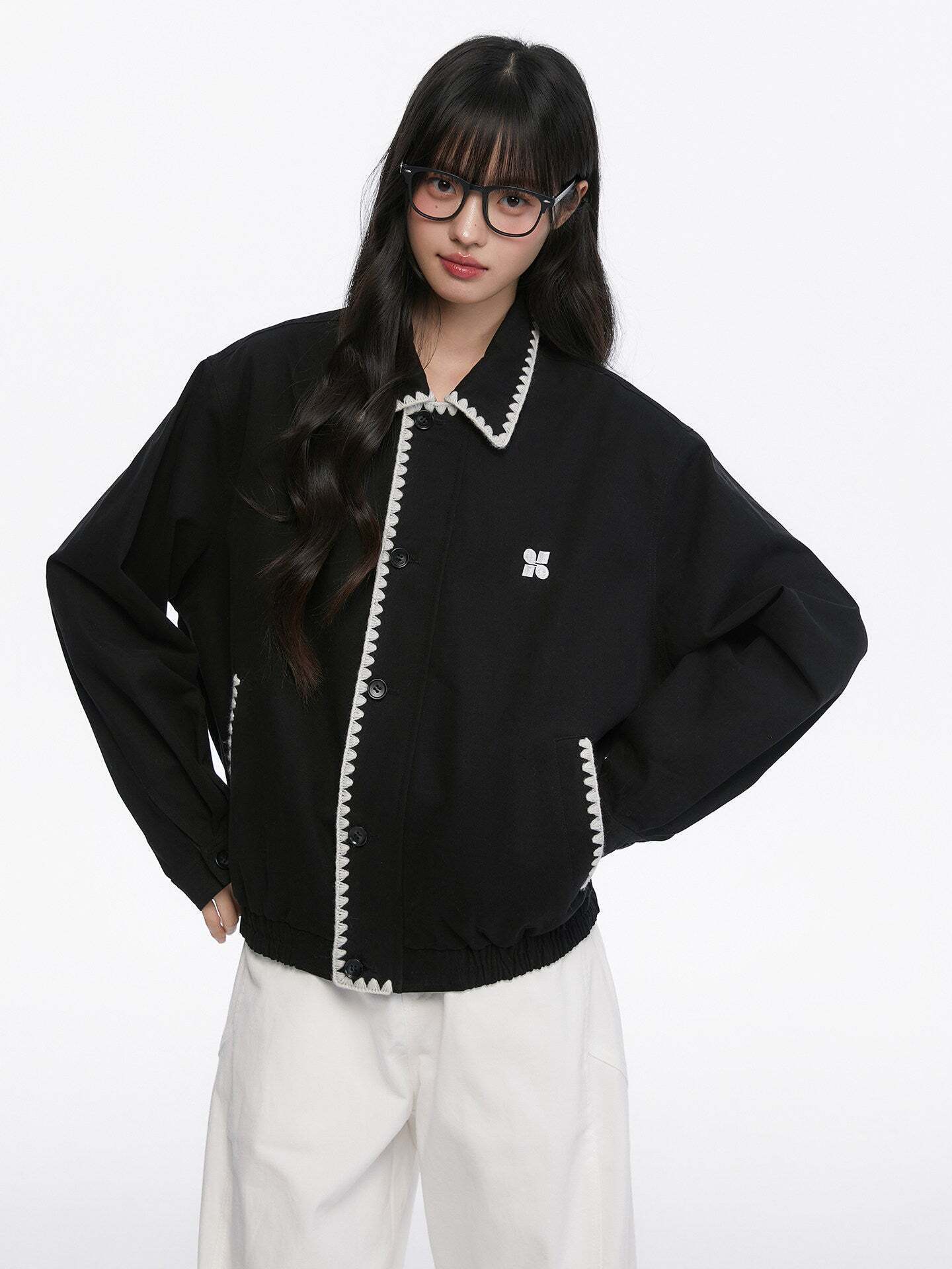 Shell Embroidered Harrington Jacket Shell Embroidered Harrington Jacket