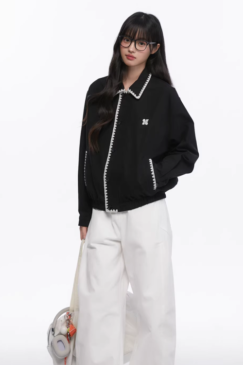 Shell Embroidered Harrington Jacket