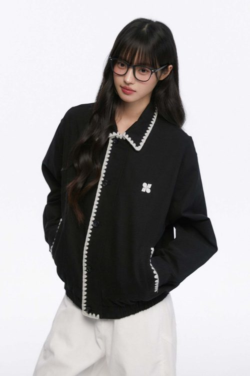 Shell Embroidered Harrington Jacket