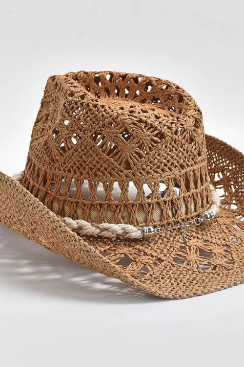 Shell Straw Cowboy Swim Hat