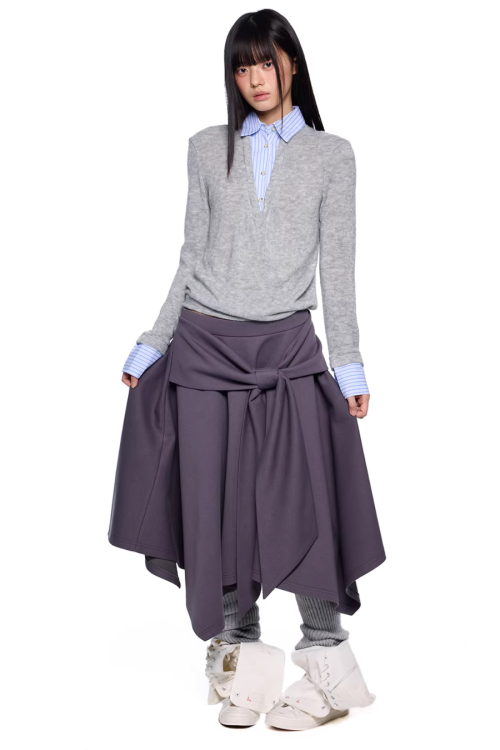 Shirt Docking Knit Top