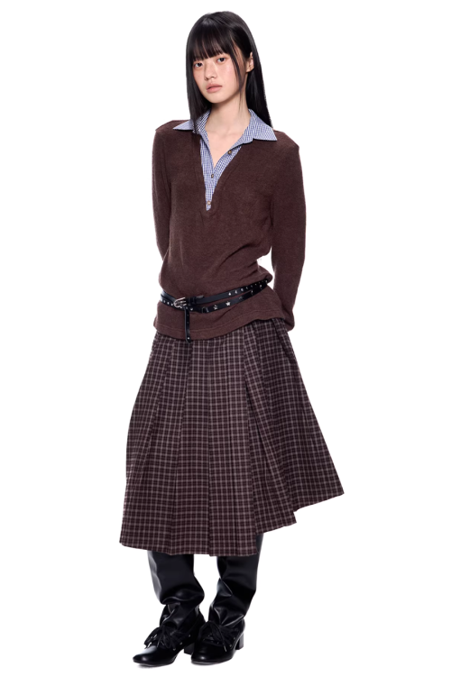 Shirt Docking Knit Top