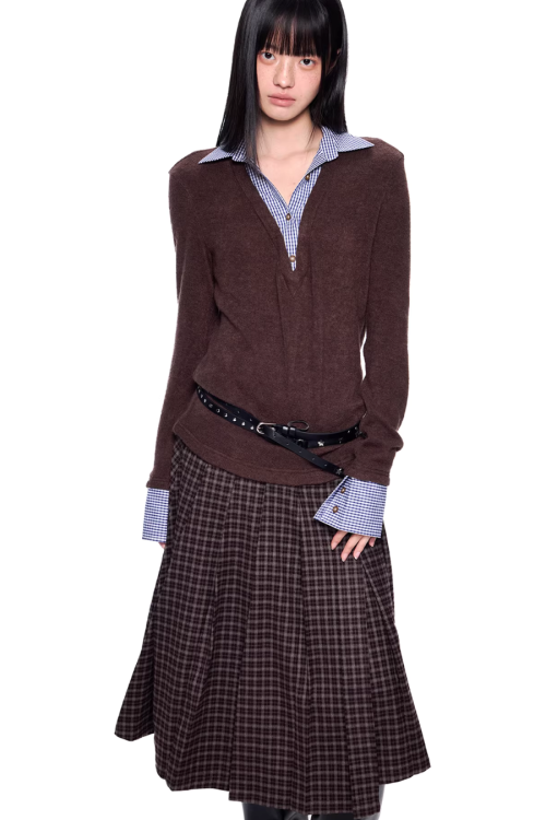 Shirt Docking Knit Top