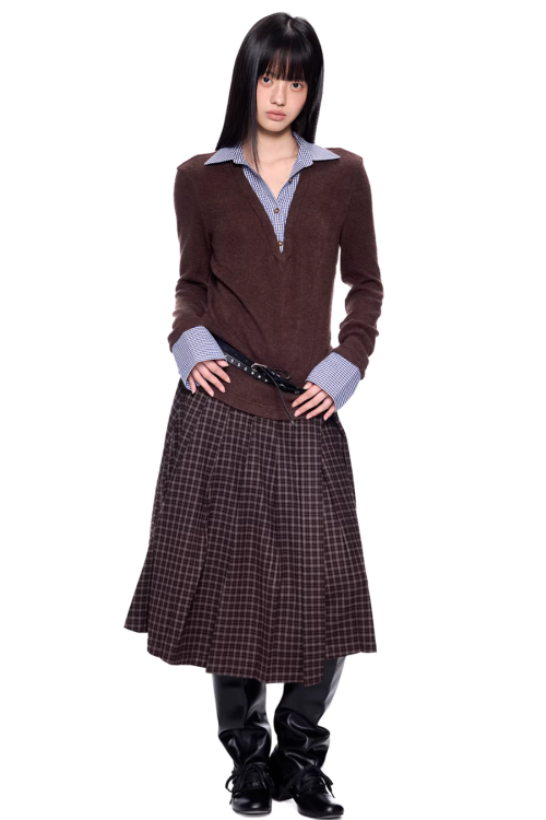 Shirt Docking Knit Top