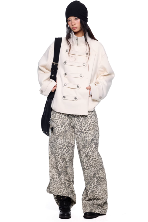 Short Double-Faced Wool Coat