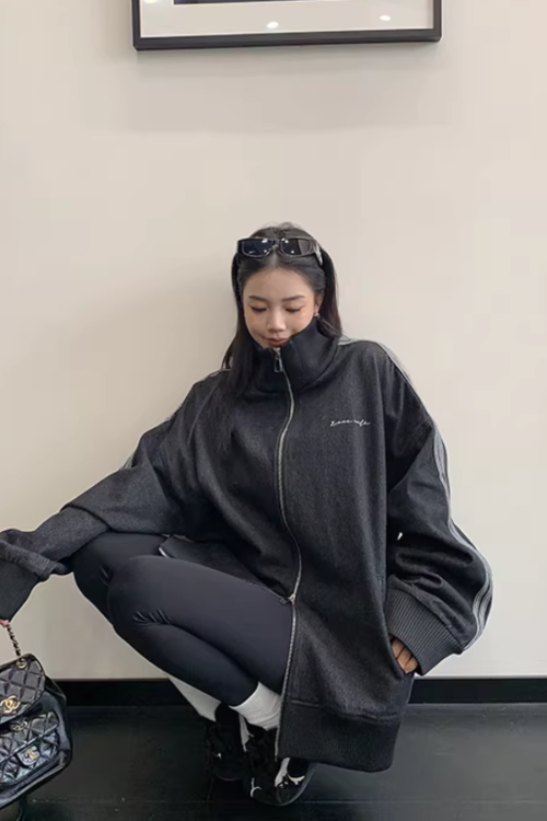 Sideline Denim Track Jacket