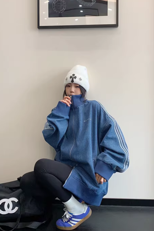 Sideline Denim Track Jacket