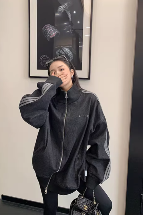 Sideline Denim Track Jacket