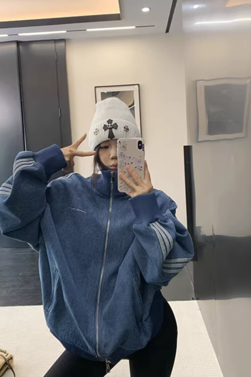 Sideline Denim Track Jacket