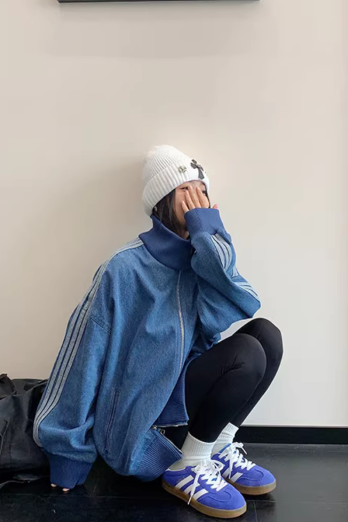 Sideline Denim Track Jacket