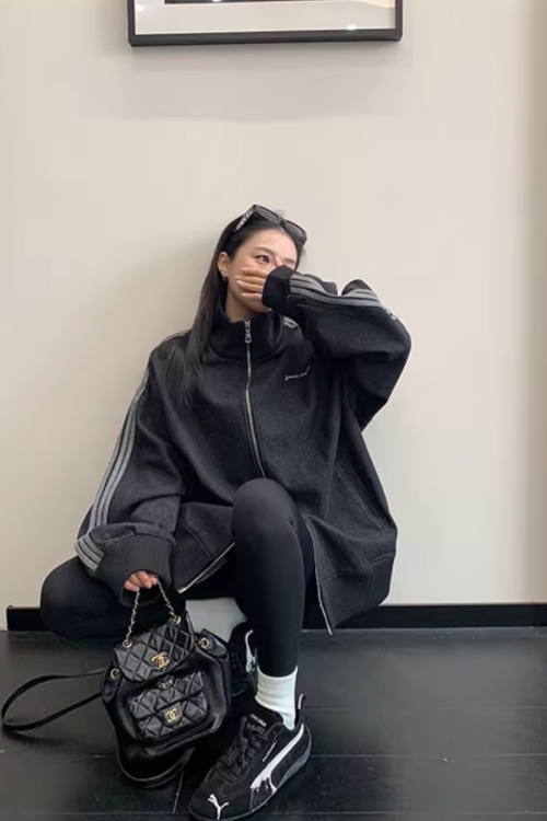 Sideline Denim Track Jacket