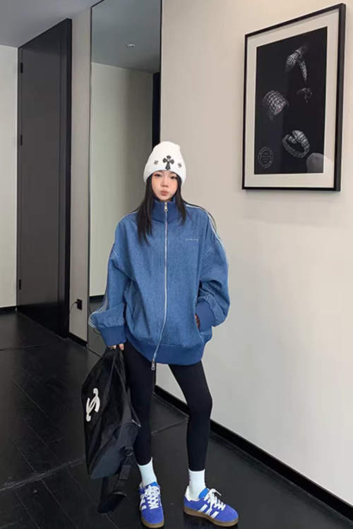 Sideline Denim Track Jacket