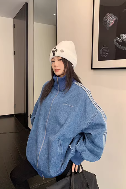 Sideline Denim Track Jacket