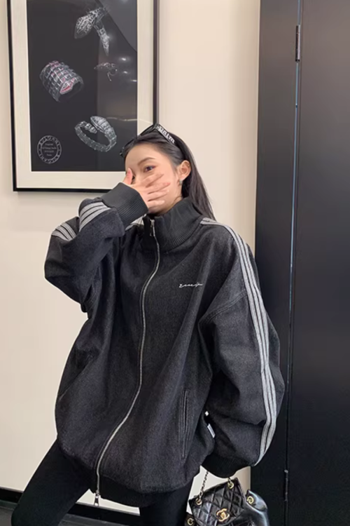 Sideline Denim Track Jacket