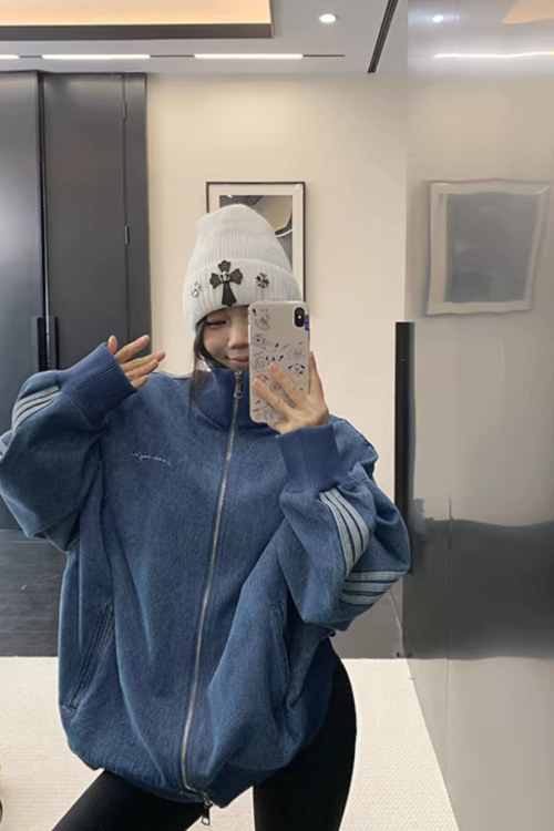 Sideline Denim Track Jacket