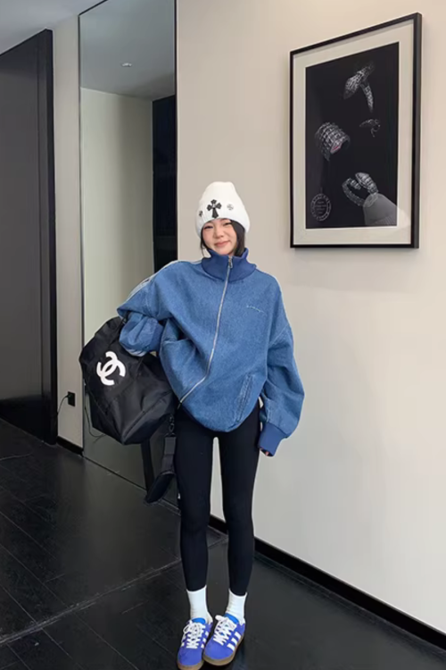 Sideline Denim Track Jacket