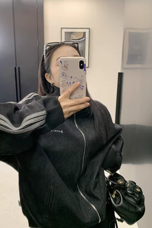 Sideline Denim Track Jacket