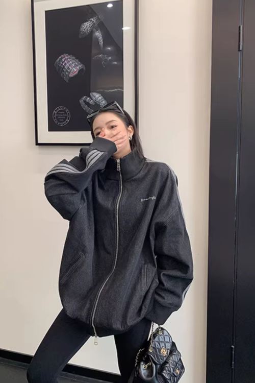 Sideline Denim Track Jacket