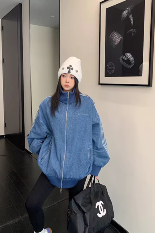 Sideline Denim Track Jacket