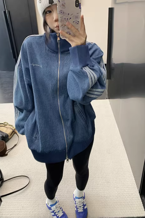 Sideline Denim Track Jacket