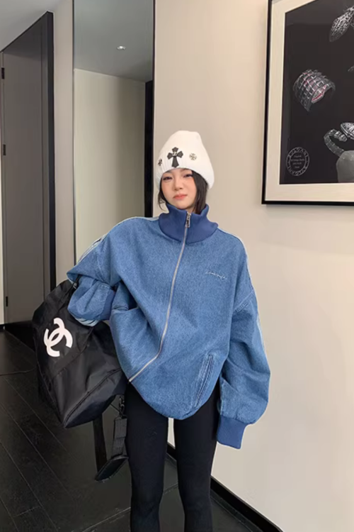 Sideline Denim Track Jacket