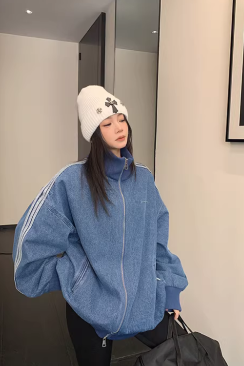 Sideline Denim Track Jacket