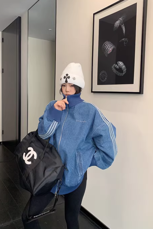 Sideline Denim Track Jacket