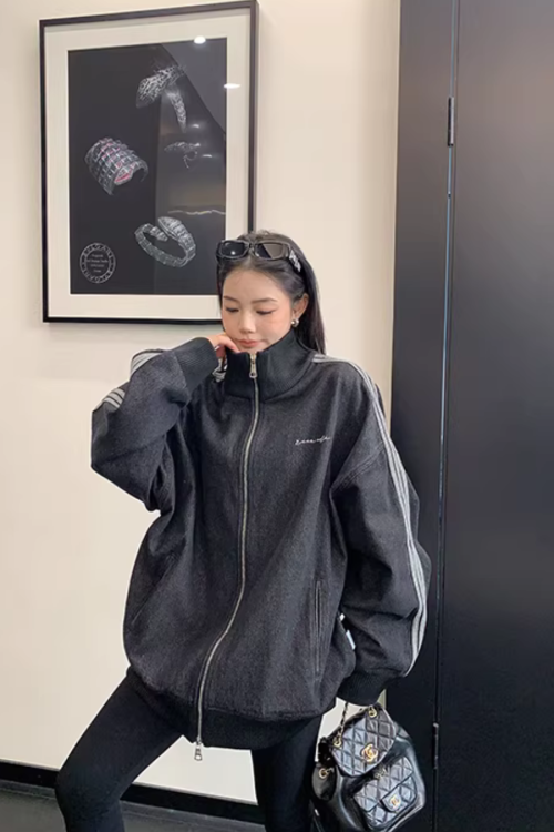 Sideline Denim Track Jacket