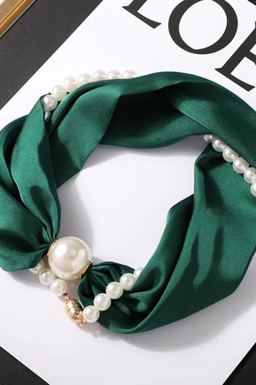 Silk Scarf Pearl Necklace