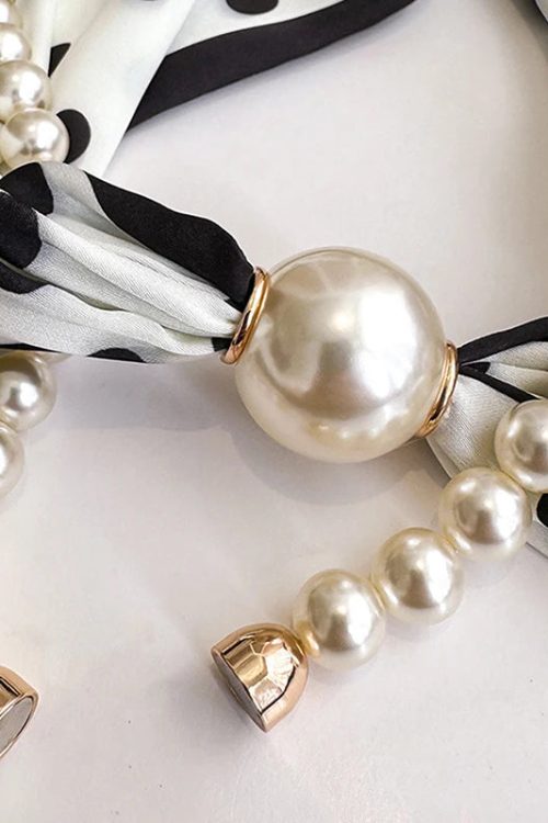Silk Scarf Pearl Necklace