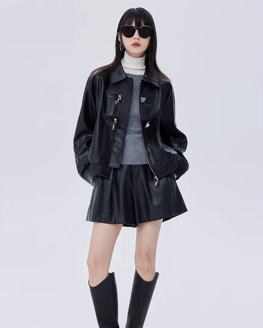 Silver Buckle Leather Jacket Silver Buckle Leather Jacket