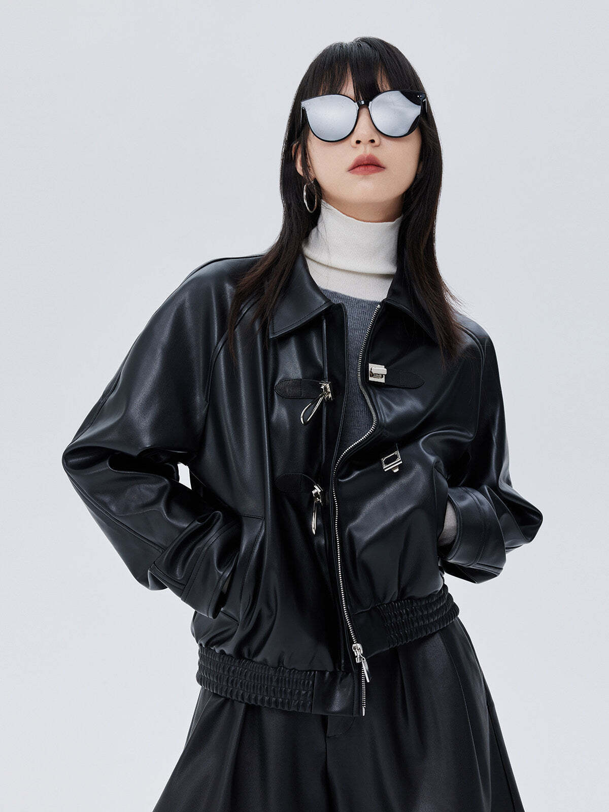 Silver Buckle Leather Jacket Silver Buckle Leather Jacket