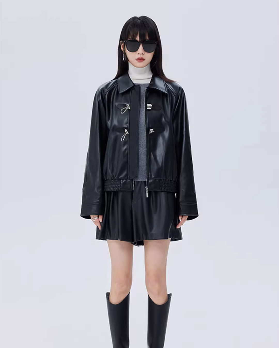 Silver Buckle Leather Jacket Silver Buckle Leather Jacket