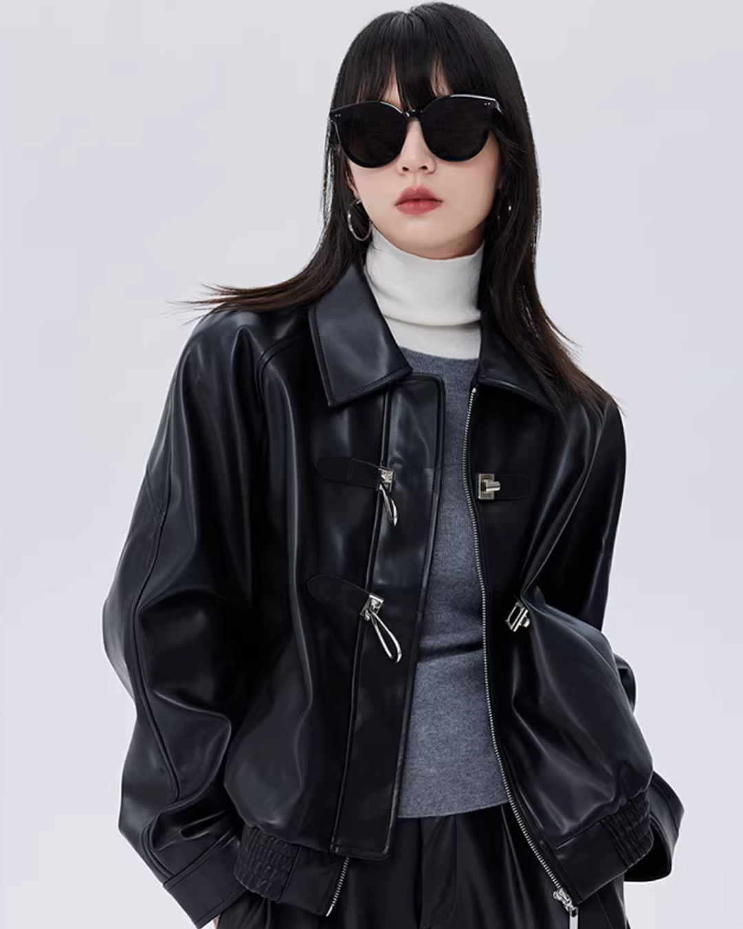 Silver Buckle Leather Jacket Silver Buckle Leather Jacket