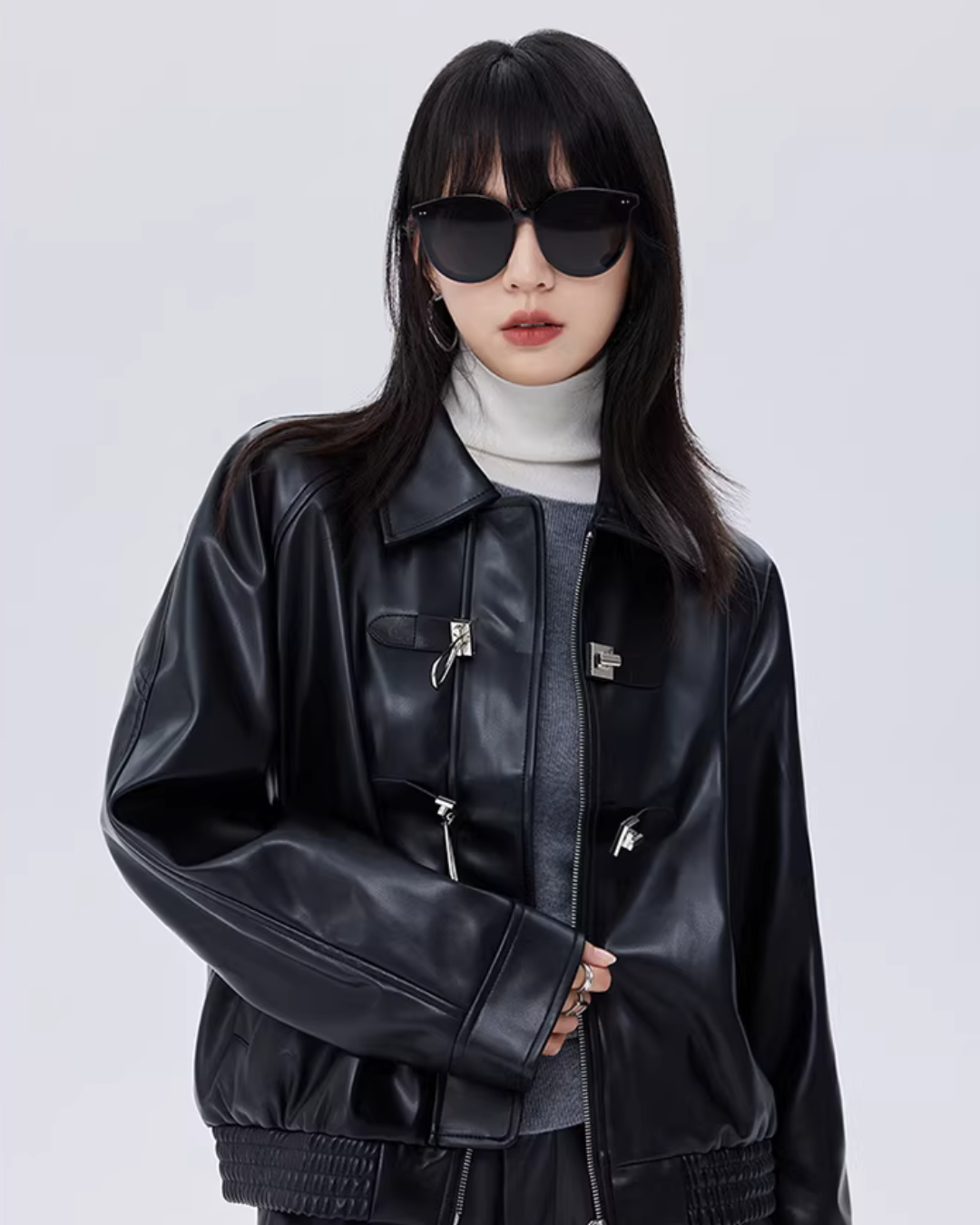 Silver Buckle Leather Jacket Silver Buckle Leather Jacket