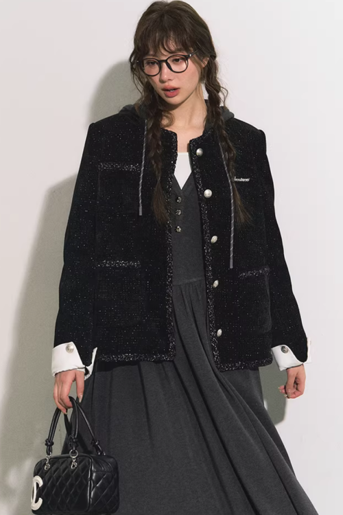 Silver Button Tweed Jacket