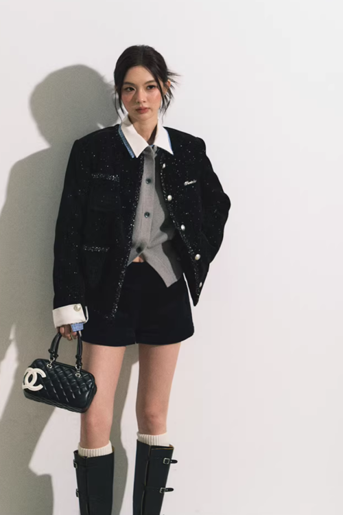 Silver Button Tweed Jacket